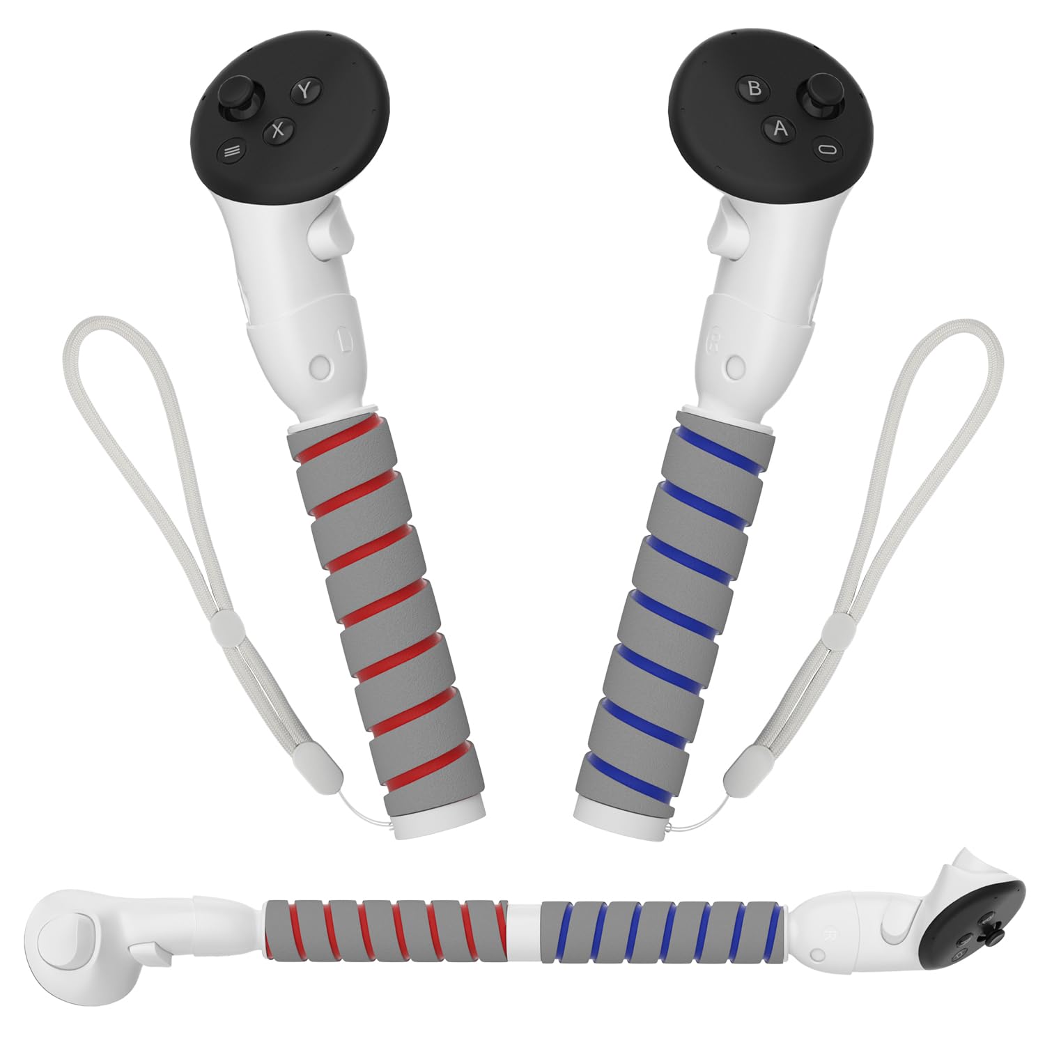 Handles Extension Grips for Quest 3/Quest 3S Controller Accessories, VR Handle Attachments, for Playing Quest 3/3S Beat Saber Gorilla Tag Long Arms Handle Extender