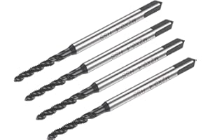 uxcell 4pcs Spiral Flute Thread Taps, M2 x 0.4 Nitride Coated Metric Screw Tap, Fully Ground High Speed Steel 6542 Machine Ta