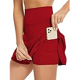 Komorebi Women's Tennis Skirt - High Waisted Pleated Golf Skorts with Pockets - Athletic Workout Skirt