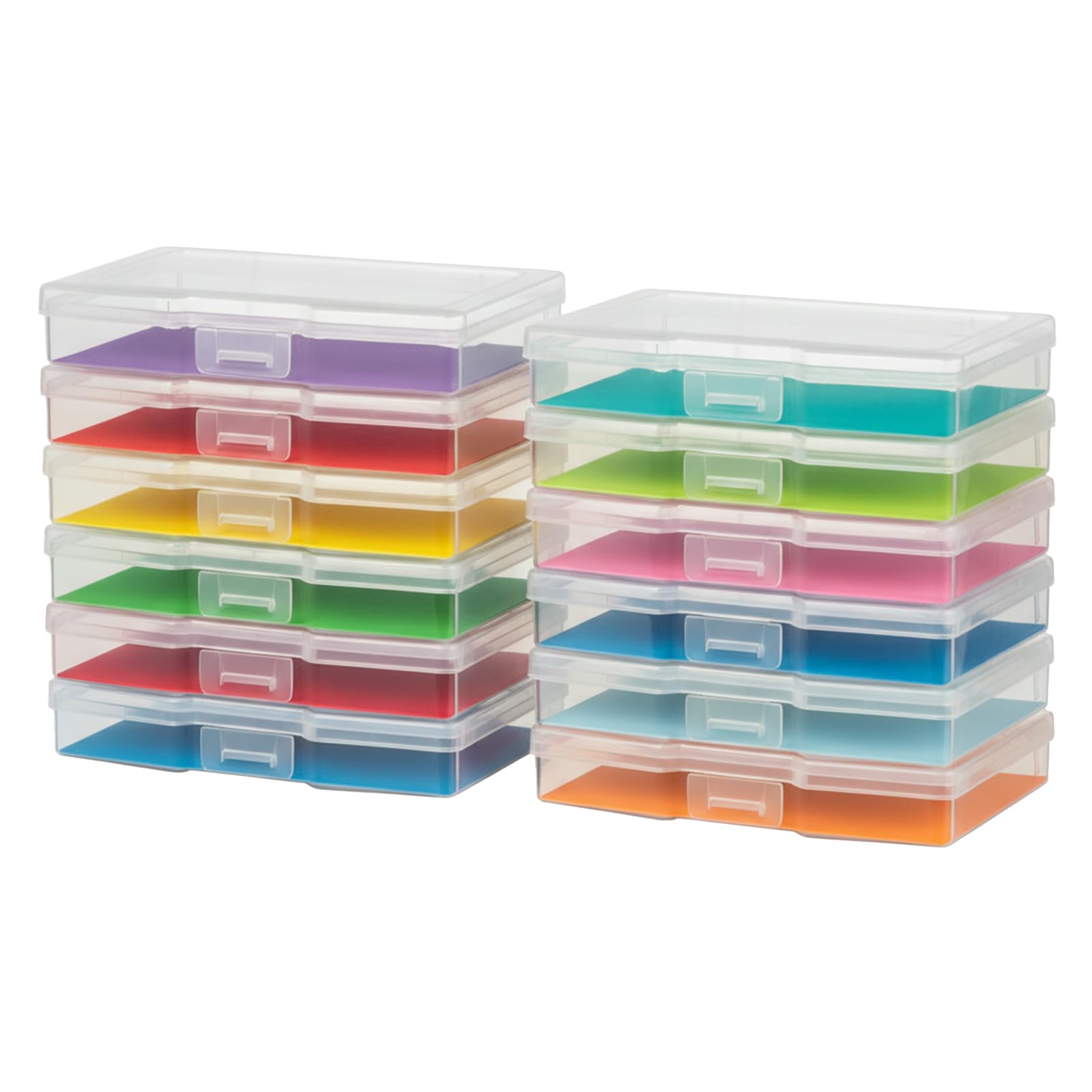 novelinks Transparent 4" x 6" Photo Storage Cases - Craft Cases Plastic Storage Container Box - 12 PACK (Transparent)