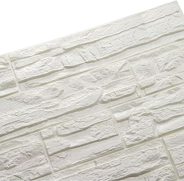 Amazon Com Doremy 3d Brick Textured Pattern Wall Panels Wallpaper Self Adhesive Pe Foam Waterproof Modern Style For Living Room Bedroom Kitchen Wall Covering Background Decoration 12pcs 46 5sq Ft 12pcs White Home Improvement