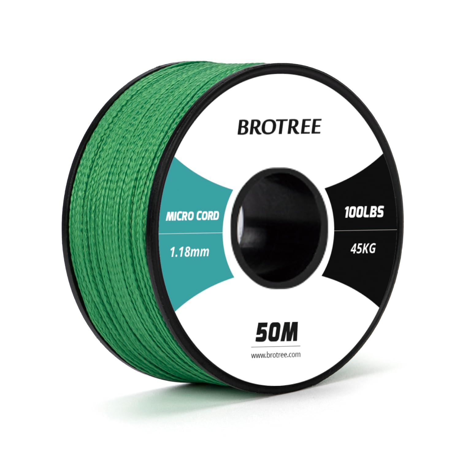 Brotree Micro Cord 1.18mm Paracord 50M Thin Braided Rope for Bracelet, Crafting and DIY - 45kg Breaking Load (Jade Green) — image 1