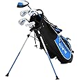 KVV Junior Complete Golf Club Set for Kids/Children Right Hand, Includes Oversize Driver, Irons, Putter, Head Cover, Portable Golf Stand Bag