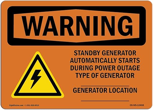 33 Standby Generator Electrical Panel Warning Label - Labels Design