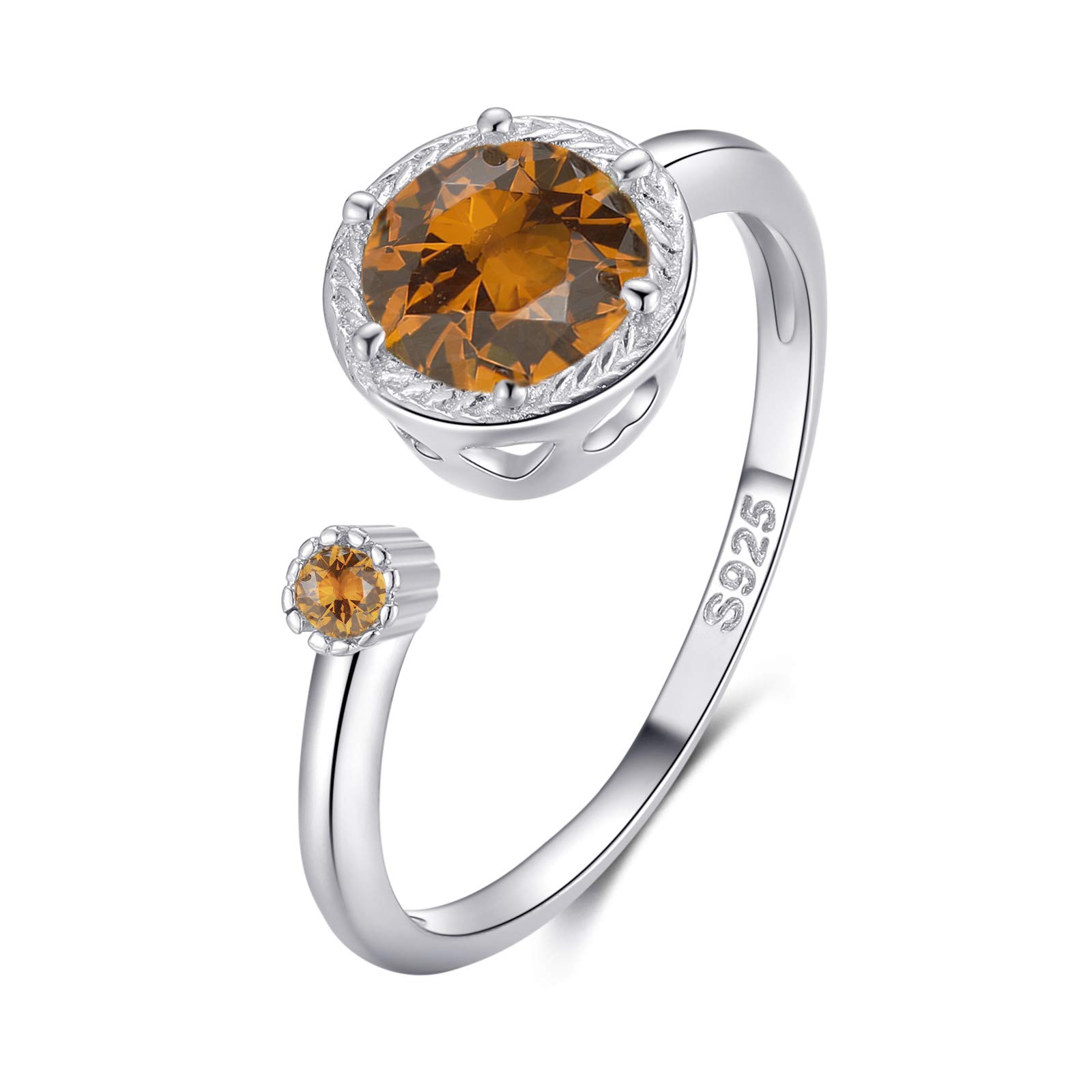 Qings November Birthstone Ring Adjustable Open Topaz Rings for Women