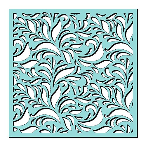 Sweet Dixie - Stencil con motivo a felci rigogliose, 15 x 15 cm, colore: trasparente