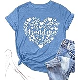Towilliamsnya Grandma Shirt Women Grandmother Heart Printed T-Shirt Funny Grandma Life Casual Short Sleeve Tee Tops