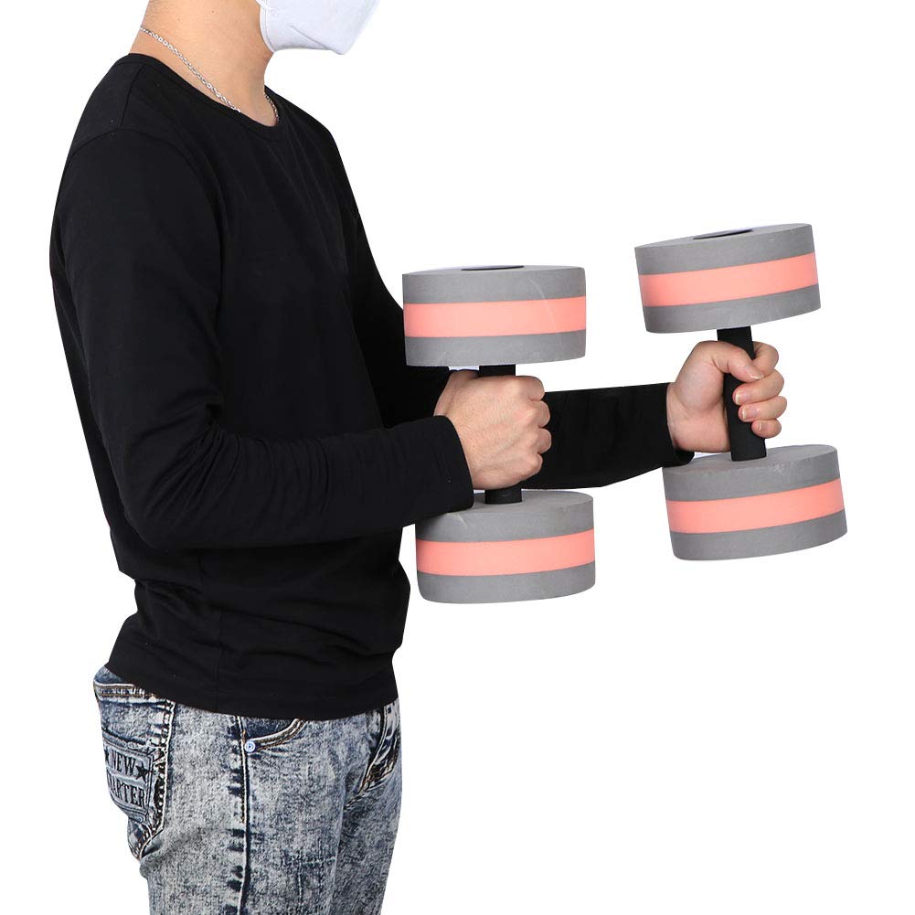 Bnineteenteam Floating Dumbbell, 3 Colors Roundness Dumbbell, Fitness Foam Dumbbell for Water Sport, Indoor Sport(Gray and red)