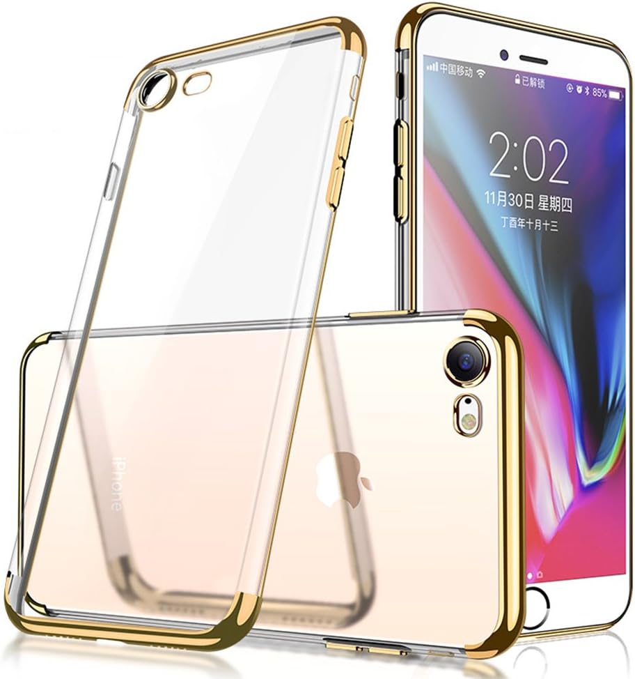 iPhone 6 Plus/6s Plus Case, ACMBO Ultra-Thin Soft Clear TPU Electroplating Shining Anti-Fingerprint Anti-Scratches Protective Bumper Cover Cases for Apple iPhone 6s Plus/6 Plus 5.5 inch,Gold