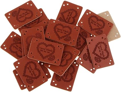 Kesoto 20pcs Pu Leder Label Annahen Etiketten Lederetikett Tag Mit Locher Hand Made Kleidung Zubehor A3 Amazon De Kuche Haushalt