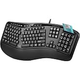 Adesso TruForm AKB-150SB-TAA Smart Card Reader Keyboard, Black | Desktop Ergonomic, TAA Compliant