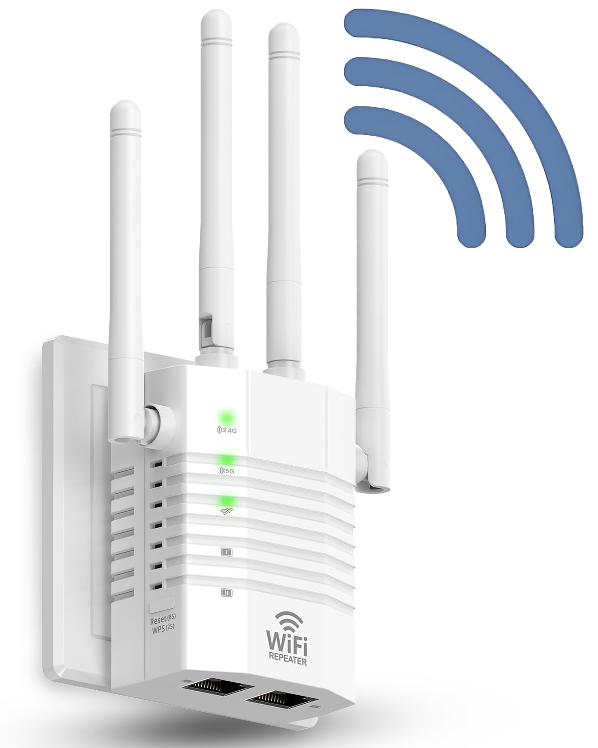 Photo 1 of WiFi Range Extender Signal Booster, 1200Mbps Dual-Band Extender for Home, Up to 12880 sq.ft Coverage, Supports 105 Devices, 4 External Antennas, Ethernet Port, WiFi Extender for Home & Office Use