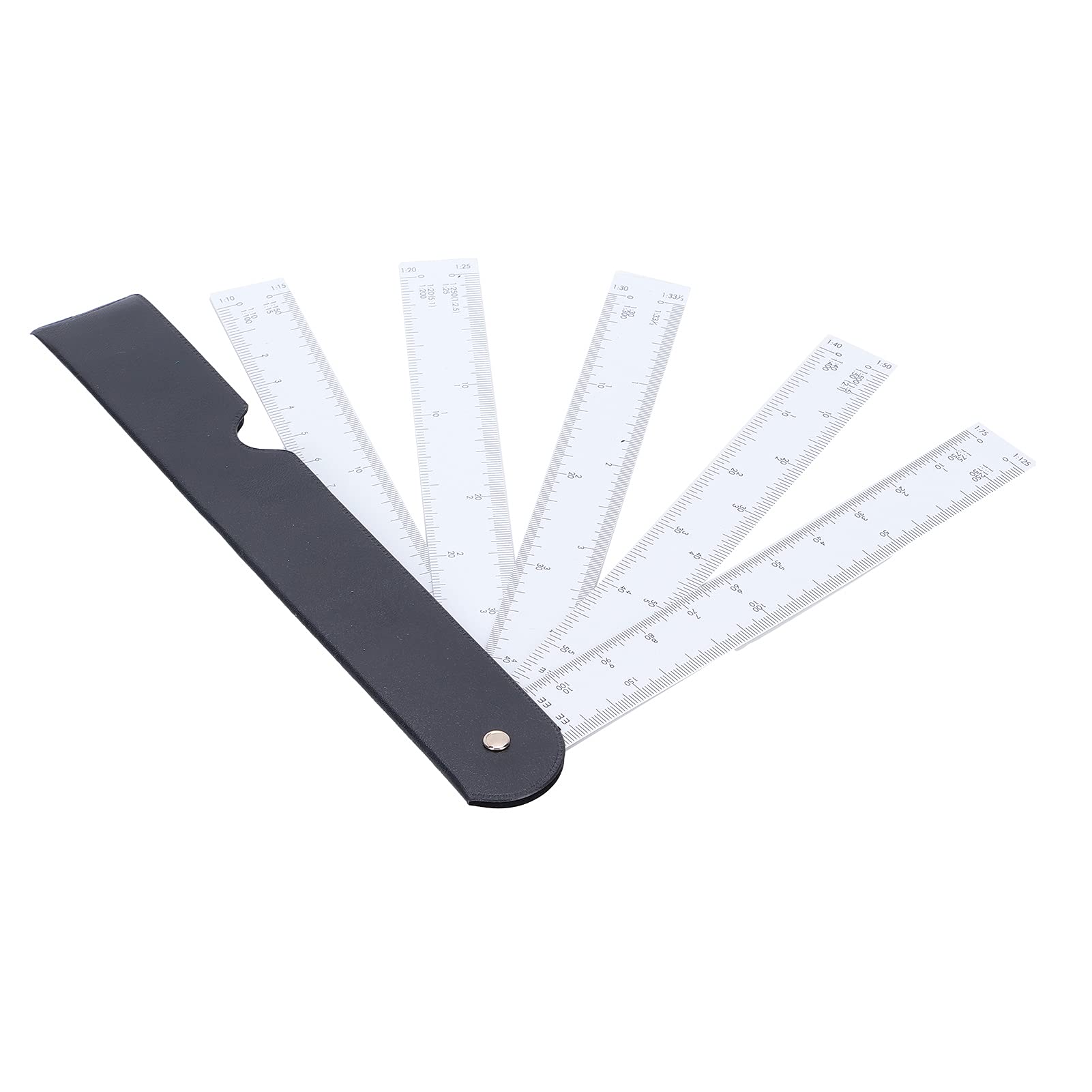 Folding Scale Ruler, Plastic Architect Engineering Scale Ruler Multi Ratio Measure Rulers for Art Drawing Clothing Interior Design