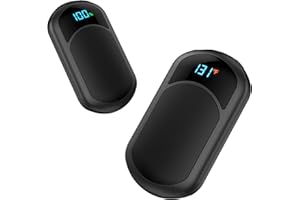 Hand Warmers 2-Pack,6400mAh Rechargeable Hand Warmers, 3 Heat Settings, Up to 13Hrs,Ultra Thin Portable for Pocket Gloves Out