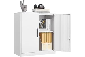 IRONFFICE Garage Wall Cabinet,Metal Wall Storage Cabinet with Adjustable Shelf,Locking Wall Storage Cabinets,Steel Wall Mounted Storage Cabinet for Office,Home, Living Room