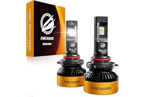 Firehawk 9005/HB3/H10/9145 LED Headlight Bulbs 90000LM 1200% Brighter 6000K Cool White Plug and Play Halogen Replacement Conv