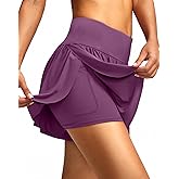 Soothfeel Women's High Waisted Swim Skirt Shorts 3" Flowy Swimsuit Bathing Suit Swim Bottoms for Women with Pockets UPF 50+