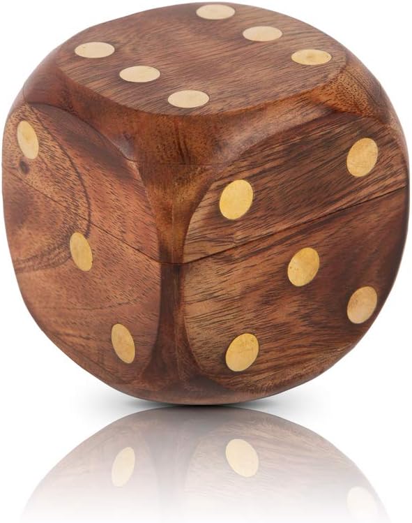 Handcrafted Wooden 5 Dice Box Holder Shaker Dice Roller Thrower