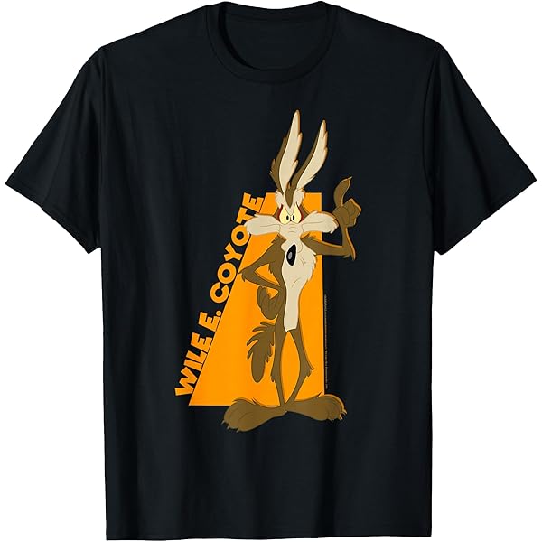 Wile E. Coyote ブラウンTシャツ Looney Tunes Wile E. Coyote T-Shirt, Brown Adult Fit, 100