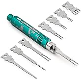JRready ST5255 Pin Extractor Tool,Terminal Removal Tool Includes 8 Pcs Replacement Tips,Suitable for AMP/Delphi/Molex/Bosch Connector Etc.,Automotive/Computer Repair Terminal Release Tool Kit