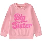 IZYJOY Big Sister Sweatshirt Toddler Baby Girl Promoted To Big Sis Embroidery Pullover Top Infant Announcement Outfit
