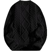 Aelfric Eden Oversized Knit Sweater Solid Vintage Pullover Sweater Unisex Woven Crewneck Knitted Tops