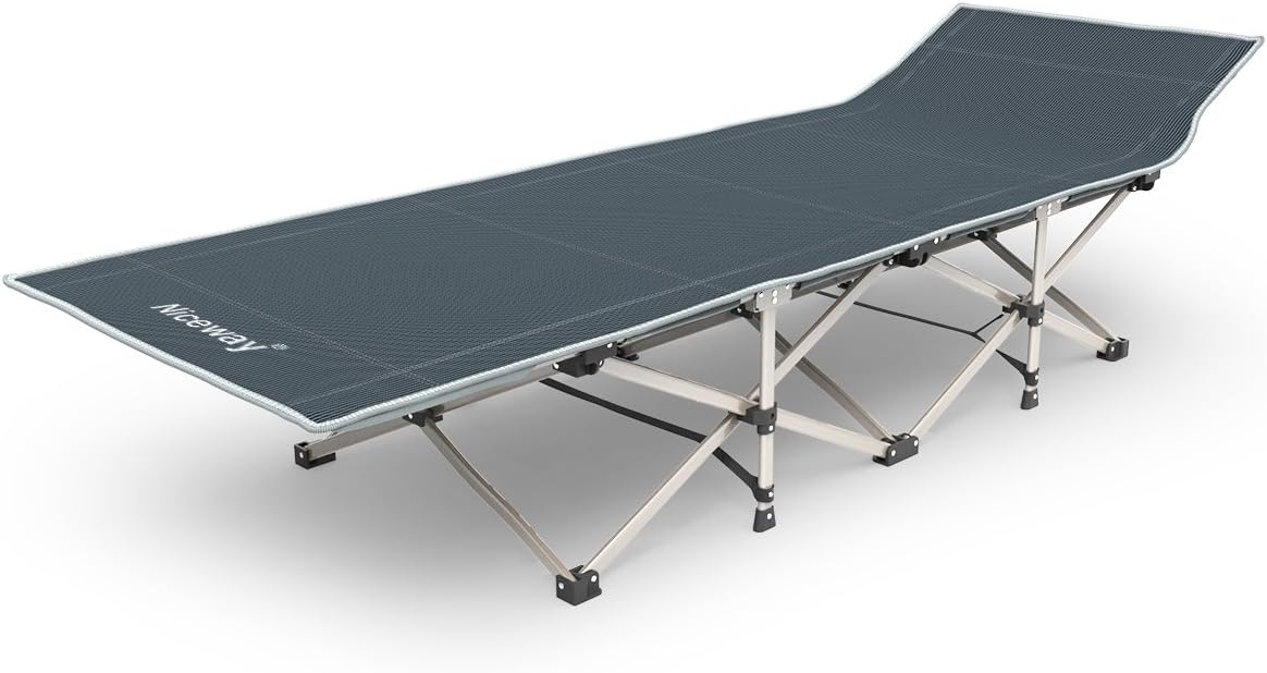 Niceway Oxford Portable Folding Bed Camping Cot with Storage Bag,Weight Capacity to 300lbs, Strong Stable Collapsible Folding Camping Cot Great for Camping, Traveling and Home Lounging