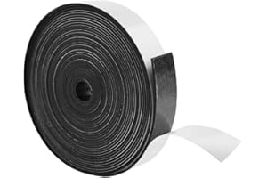 DEVNOL Neoprene Solid Rubber Strips with Adhesive Backing 1/16 (.062)" Thick X 1" Wide X 25'Long Grade 65A for Gasket, Surface Protection, Sealing