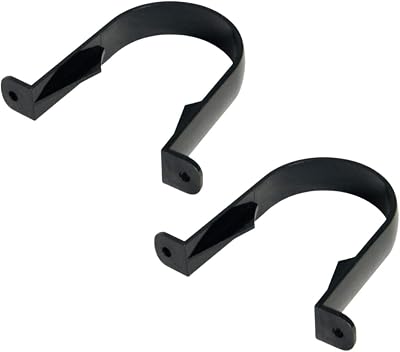 Floplast Black 68mm Round Gutter Pipe Clip Pack of 2
