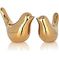 XMGZQ 2 Pcs Gold Decor Accents,Small Animal Statues,Modern Home Decorative, Birds Sculpture, Ornaments for Shelf, Bookshelf, Coffee Table,Knick Knacks Home Decor for Shelves(Gold Bird)