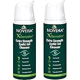 NOVEHA Demodex Extra Strength Eyelid Gel Cleanser - for Demodex, MGD and Dry Eye with Pro-Vitamin B5, Tea Tree Oil, and Hyaluronic Acid - Gentle Cleansing, Soothes Itchy Eyelid - 50mL (2 Pack)