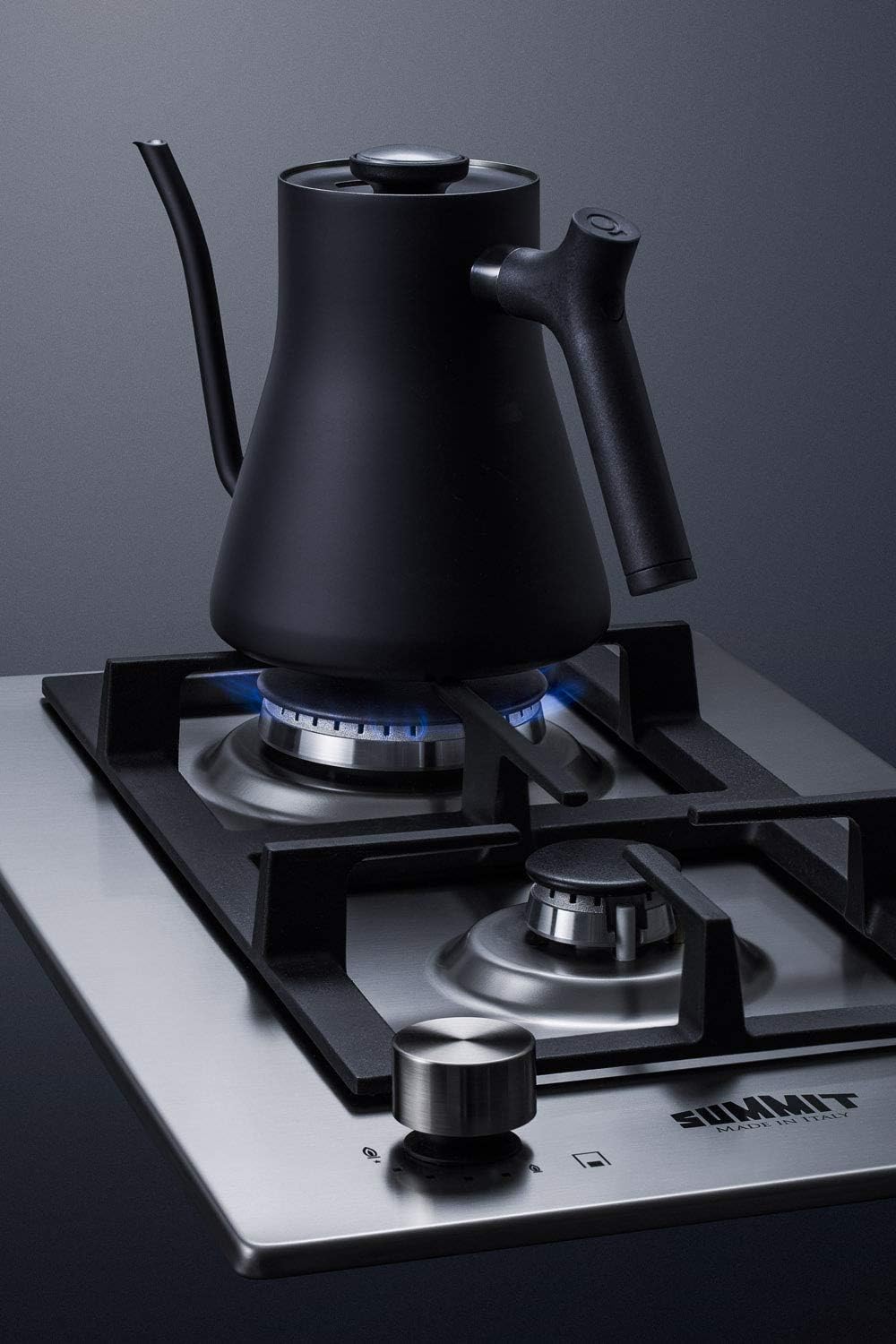 Amazon Com Summit Appliance Gcj2ss 12 Wide 2 Burner Gas Cooktop 304 Grade Stainless Steel Surface Slim Design Sealed Burners Rapid And Auxiliary Burner Front Of Unit Controls Conversion Kit Included Home Kitchen