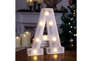 TRONSBOO LED Marquee Sign Light Up Letters, Alphabet Light Up Letters Sign, Battery Powered LED Letter Lights for Night Light, Wedding, Birthday, Party, Christmas or Home Decor (Letter A)