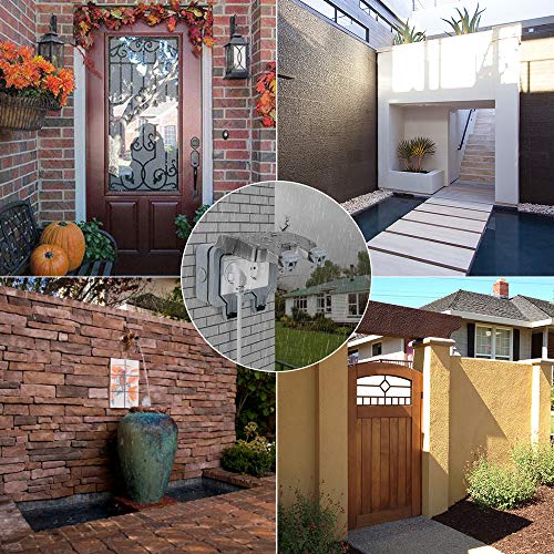 Außensteckdose Aufputz 2fach,Komake Wandsteckdose für Außenbereich, IP66 Wetterfest Staubdicht Steckdose,Outdoor… – Bild 8