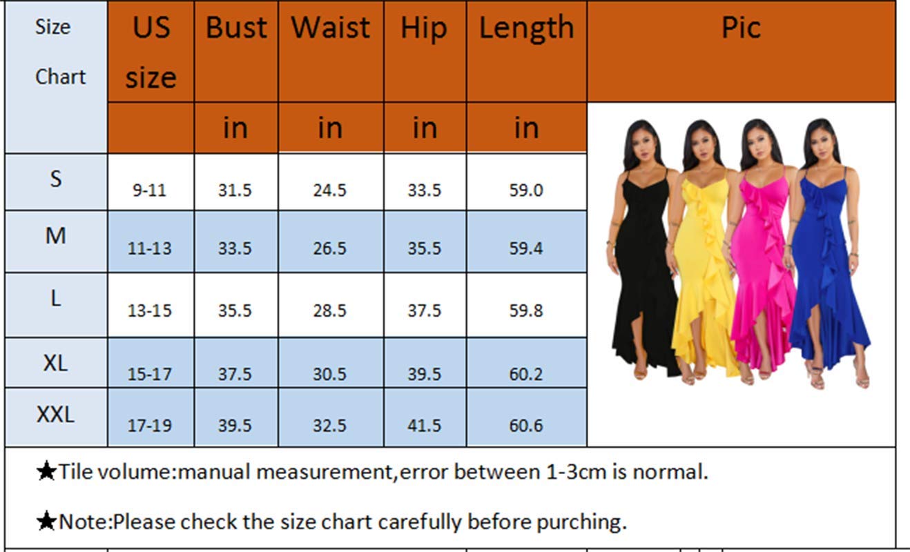 Uni Clau Women Ruffle Dress - Elegant Sleeveless Long Cocktail Bodycon Dress Rose Red