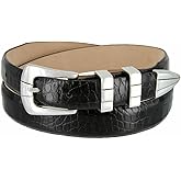 S6096 Genuine Full-Grain Cowhide Leather Designer Dress Belt 1-1/8"(30mm) taper down to 1"(25mm) wide