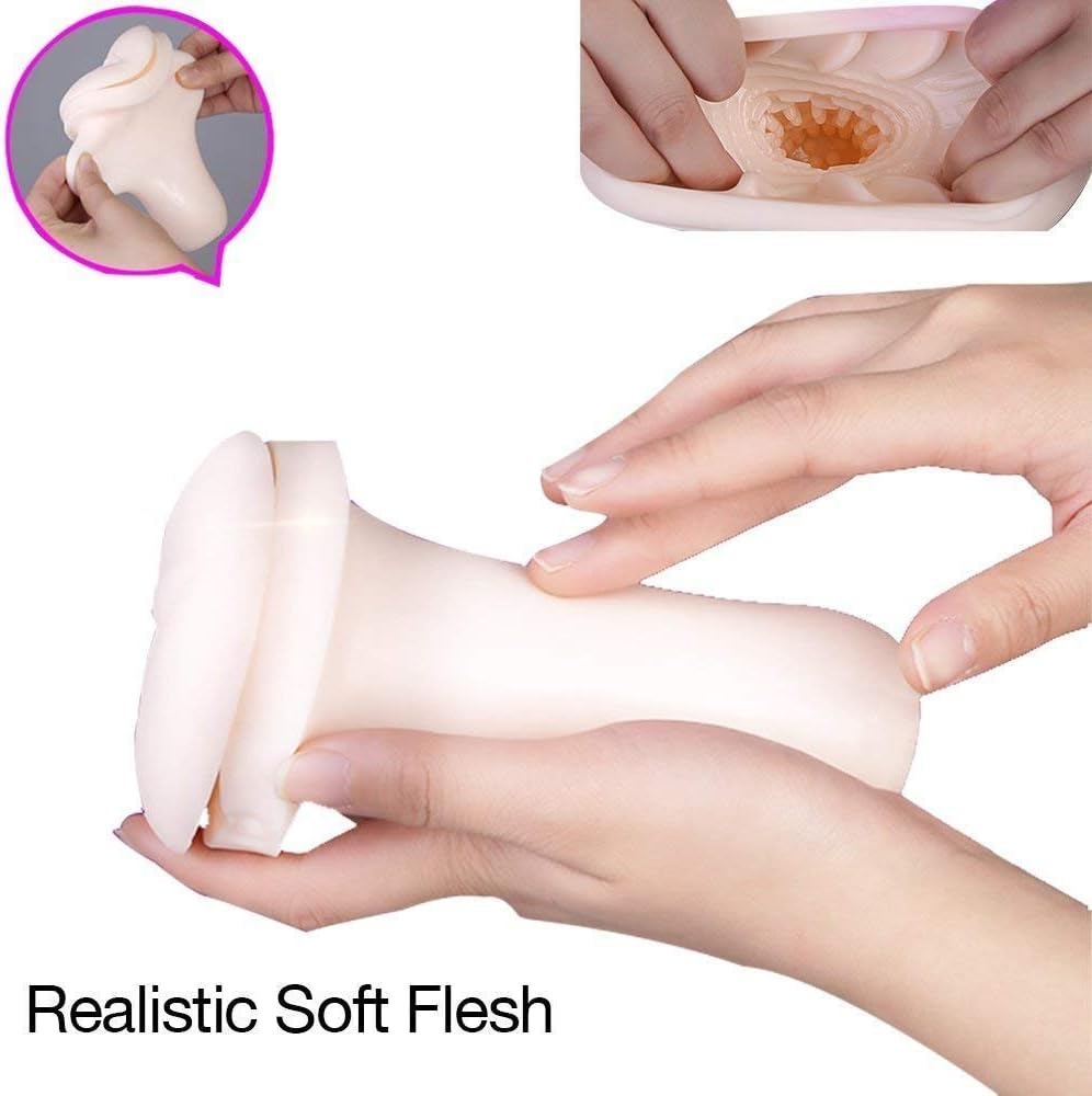 Well Suction & Vibration Massage Aircraft Cup-USB Rechargable Realistic 3D Sexyyy Underwear for Men, Electric Licking Pennis Sucking Toys for Boyfriend Husband