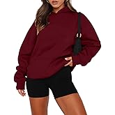 onlypuff Women Pullover Sweatshirt Long Sleeve Hoodies Kangaroo Pocket Fleece Basic Sweater