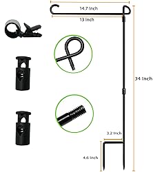 Akeydeco Garden Flag Pole Stand Holder, 2 Pack