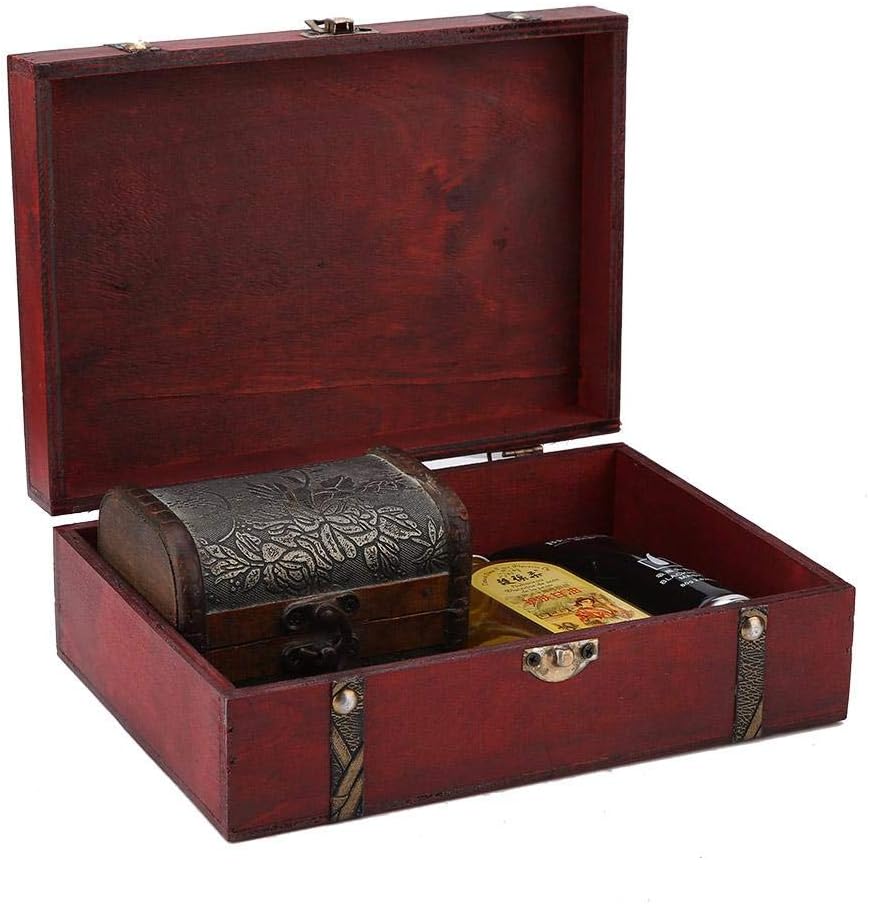 Garosa Handmade Wooden Jewelry Storage Box with Mini Metal Lock Jewelry Organizer Gift Case for Storing Treasures Pearls and Accessories Decorative Chest Box - Image 5