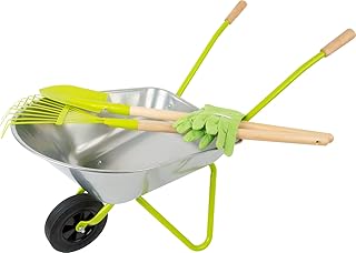 small foot 11627 Schubkarre mit Gartenwerkzeug inkl. Handschuhen, Spaten und Rechen, Outdoor-Spielzeug für Kinder ab 3 Toys