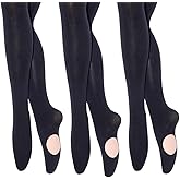 MANZI 1-3 Pairs Women's Girl's Dance Tights Convertible Transition Ballet Tights 40D