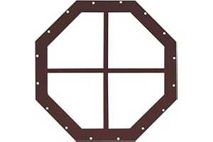 Apple Outdoor Supply Shed Window 14"" Octagon Gable Flush Mount Brown, Tempered Glass, for Sheds, Playhouses, and Chicken Coops 1 PK (WOCT14BR-BX1)