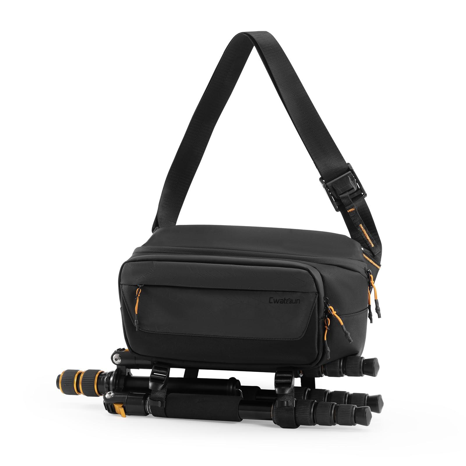Cwatcun Camera Sling Bag, DSLR Compact Camera Shoulder Bag Crossbody with Tripod Strap, Photography Bag Case Purse for Canon Nikon Sony Fuji DSLR/SLR/Mirrorless Cameras(Medium)