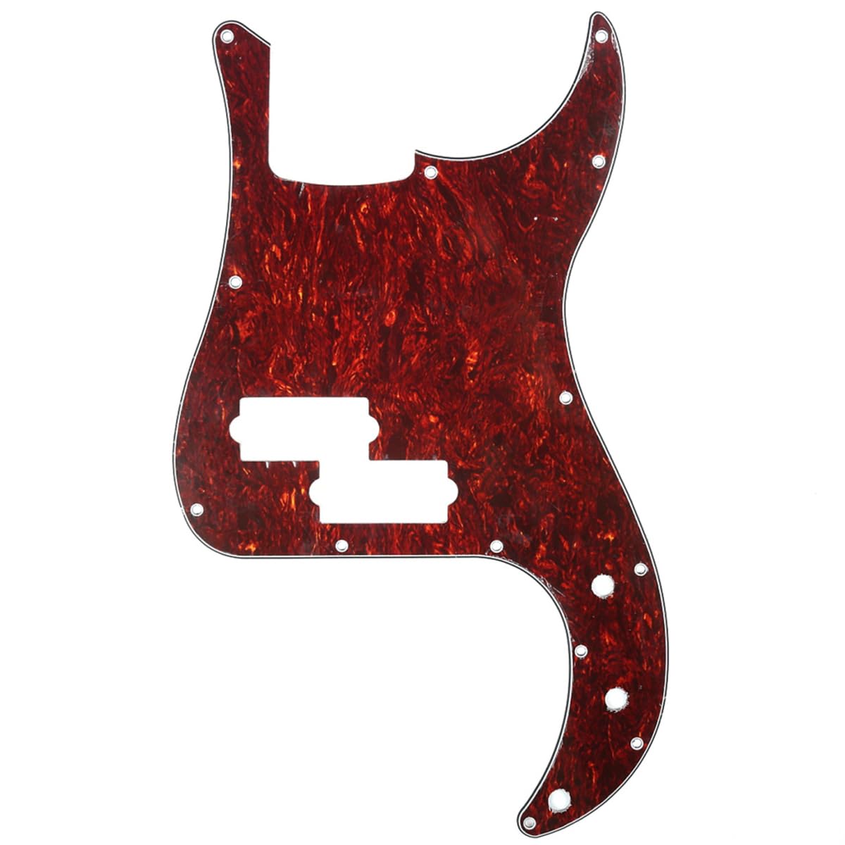Musiclily 13 Hole P Bass Pickguard for Fender American/Mexican Standard Precision Bass,4Ply Red Tortoise — image 1
