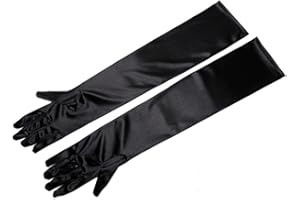 Utopiat Long Black Satin Gloves - for Women Inspired by The Style of Audrey Hepburn