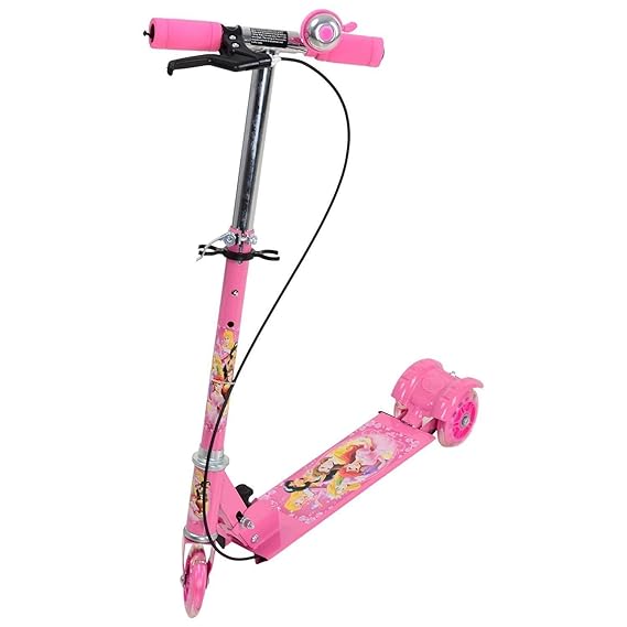 DELIKET Road Runner Scooter for Kids 3 Wheeler Foldable Kick Skating Cycle with Brake and Bell