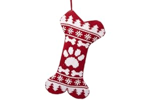 Beyond Your Thoughts New Knitted Dog Christmas Stockings for Pets Extra Large Ornament Decorations for Family Holiday Season Decor Christmas Bags-Christmas Parent-Child Cute Bone One Claw (1 Pack)