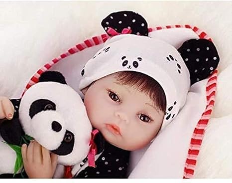 Amazon Co Jp 赤ちゃんが理解されたシリコーンパンダドールカリノフェアファッションエンドエンドエンドの赤ちゃん人形bambinoルネッサンス 黒 40 Cm おもちゃ