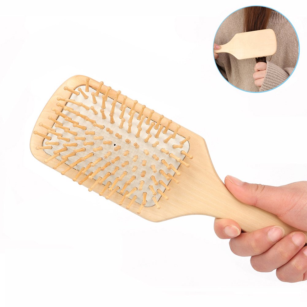 Hair Brush Natural Wooden Hairbrush Air Cushion Hair Comb Scalp Massage Keratin Care Detangling Comb for Thick Thin Fine Curly Straight Wet Dry or Damaged Hair